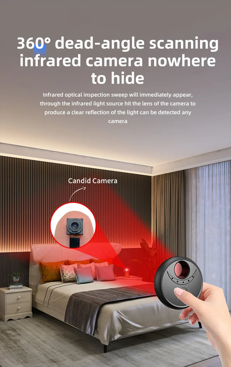 X17 Portable Multi-Purpose Infrared Anti-Peeping Camera Detector for Home, Office and Hotel Protection