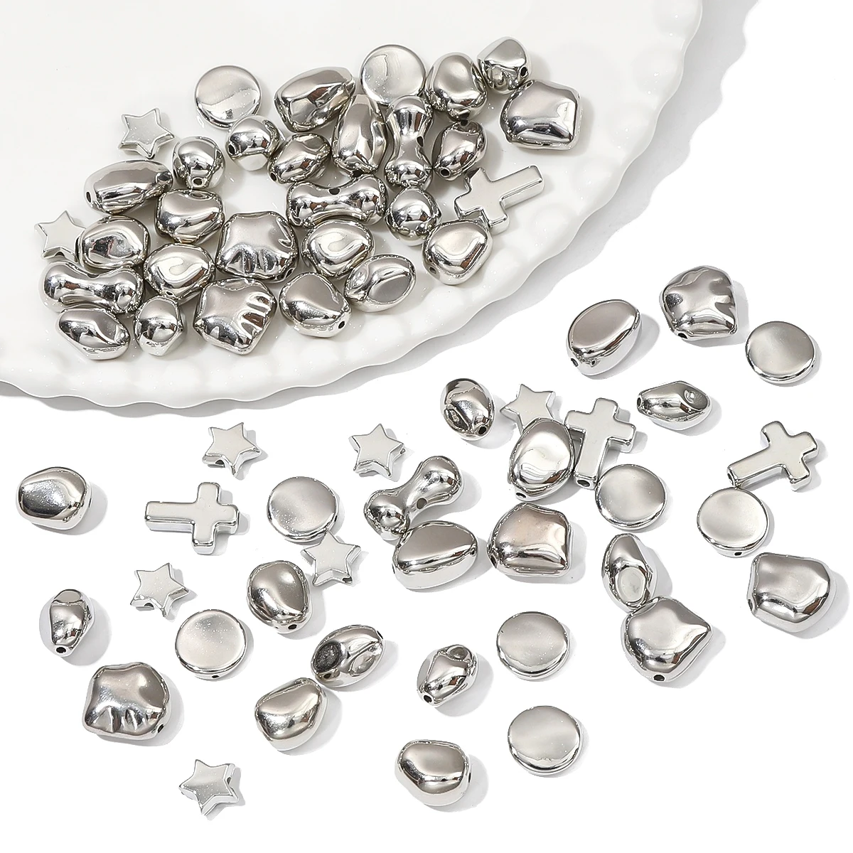 10-20 Stück Kunststoff ccb Pentagramm kreuzförmige Perlen einzigartige verstreute Perlen hand gefertigte DIY Schmuck Halskette Ohrringe Zubehör