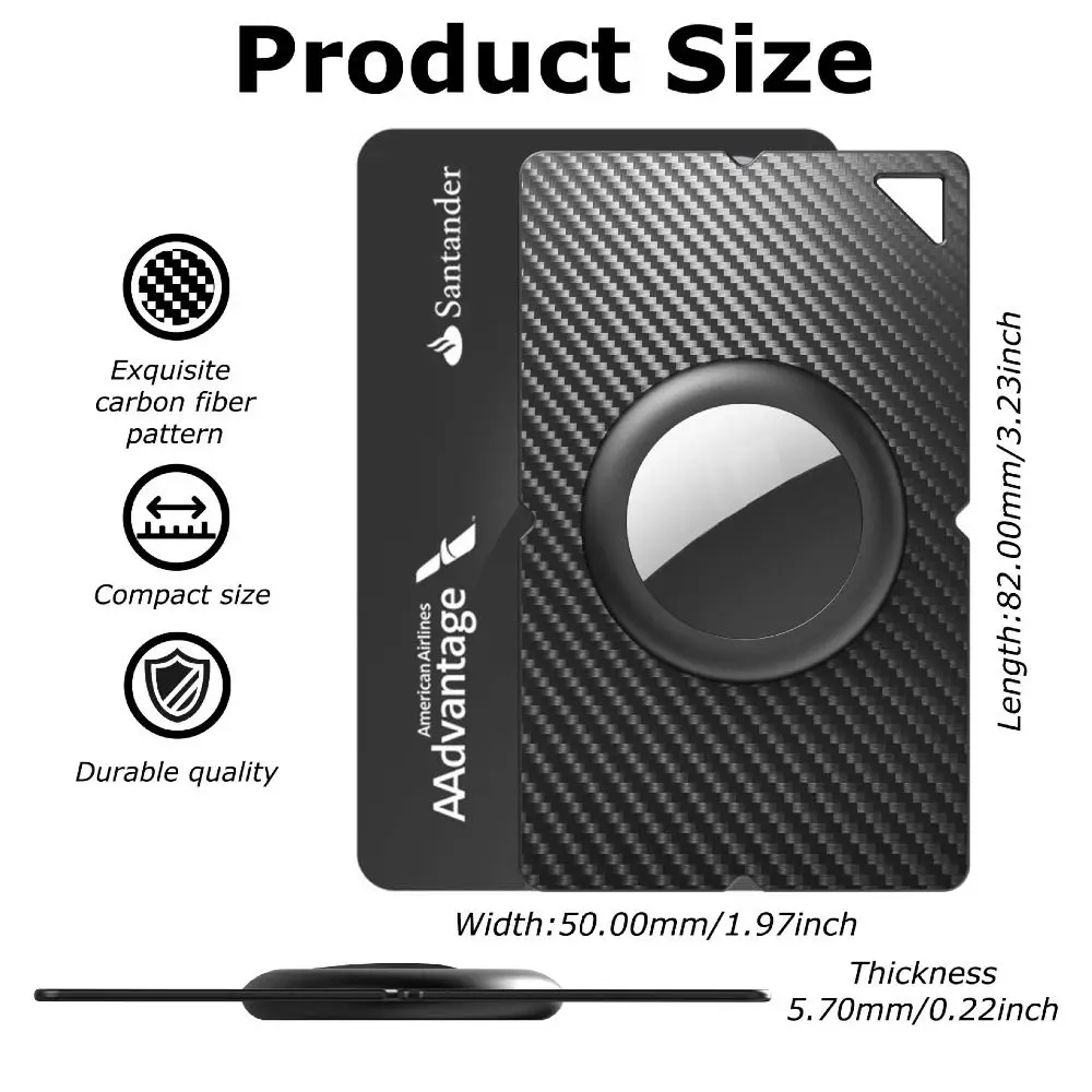 Carbon Fiber Wallet Case Thin Card Case Plastic Anti-lost Wallet Card Holder Ultra-thin Purse Locator Cover for Apple AirTag