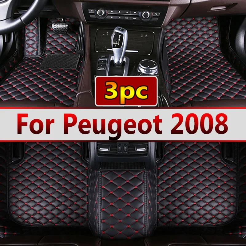 Car Floor Mats For Peugeot 2008 E2008 2020 2021 2022 2023 Carpets Foot Pads Accessories Interior Parts Waterproof Rug Automobile