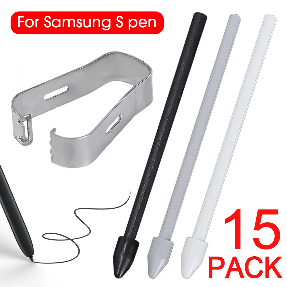 

15/5PCS Touch Stylus Tips Nibs With Metal Clip For Samsung Galaxy S24 S23 Note 20 10 Tab S6 Lite S7 S8 Series S Pen Accessories