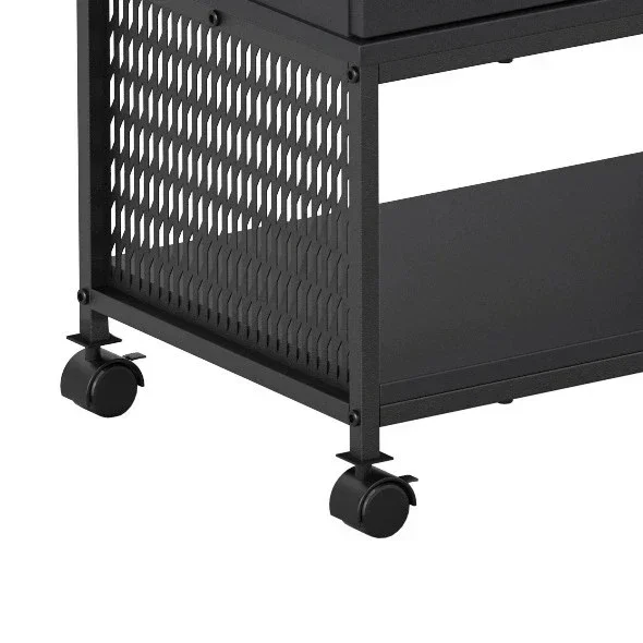 Movable Wooden Filing Cabinet With Wheels 3 Drawers Chest Dresser For Living Room Storage Cabinet