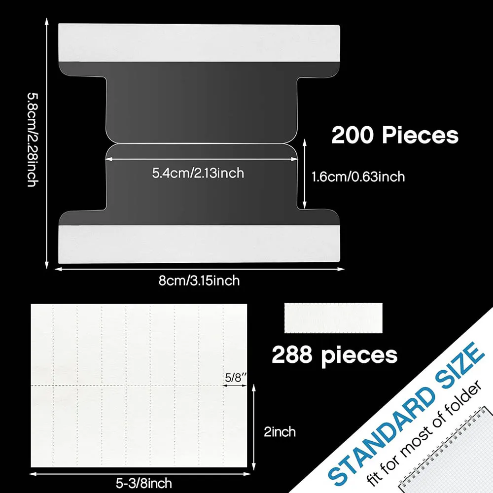 Insertable Self-Adhesive Tabs with Inserts , File Folder Labels Sticky Plastic Index Clear Divider Stick on File for Books Page