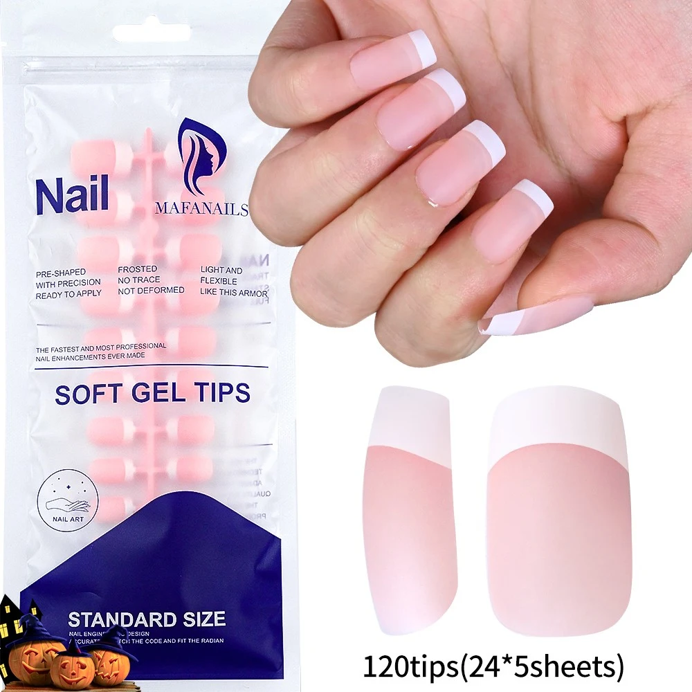 Press On Nails Square Glossy Rainbow Lines False Nail Tips Set_voghion.com