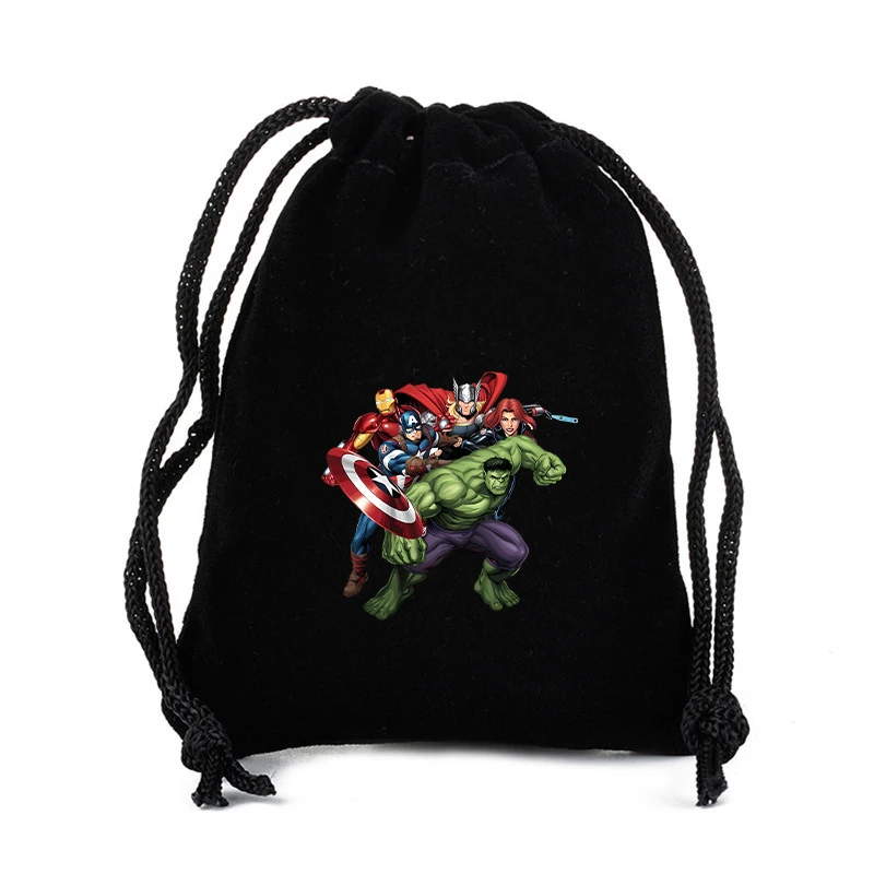 Disney Marvel Heroes Avengers Drawstring Bag Movie Cartoon Print Sport Kid Child\'s Student Portable Party Hand Pocket Gift Pouch