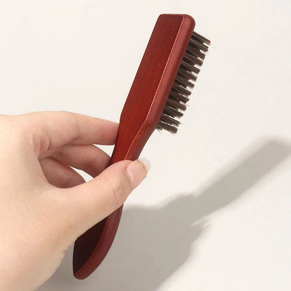 

2 Pcs Brush Men Hair Slick Back Solid Wood Curl Comb Hairbrush For Back Hair Care Kit Styling Clean Grooming Smoothing