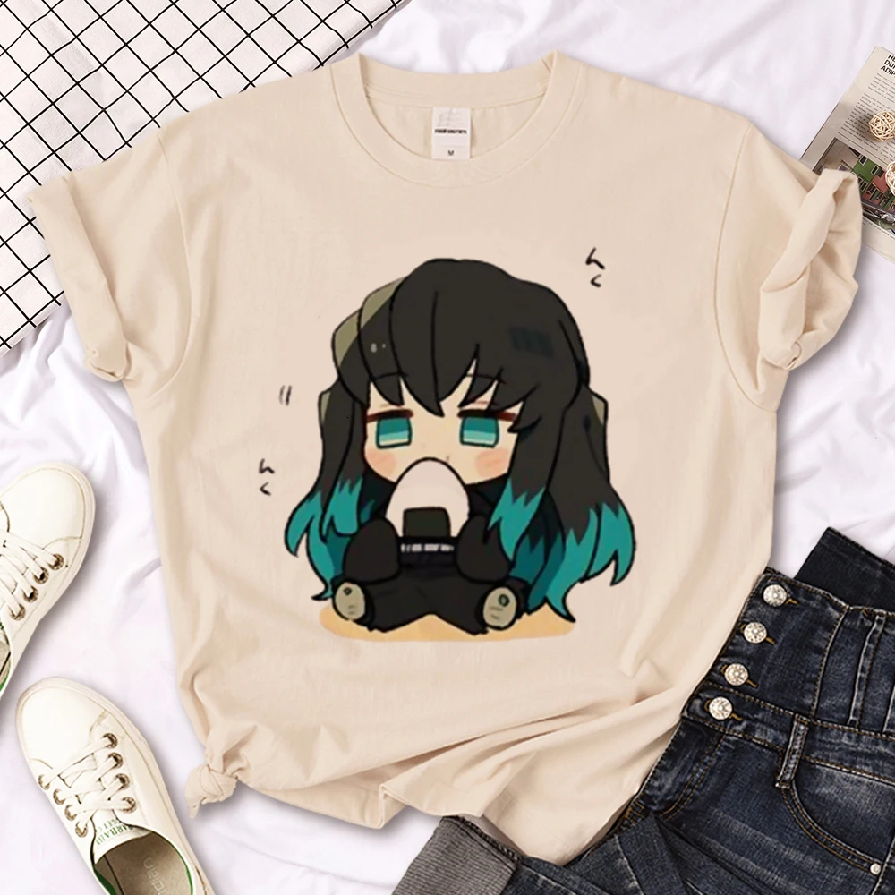 Camiseta de Muichiro Tokito para mujer, camisetas de manga para niña, ropa de cómic harajuku y2k