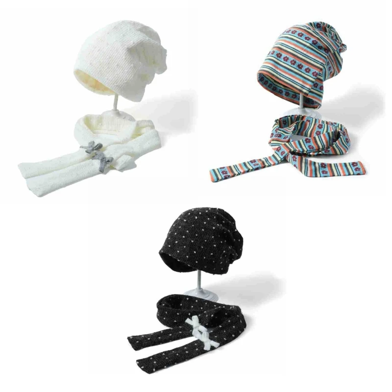 

Essential Winter Knittes Hat and Scarf Set Multipurpose Knitted Hat Breathable