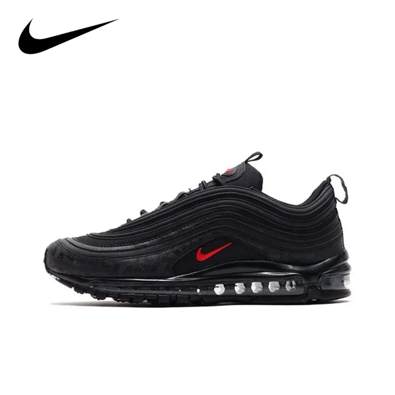 

Original Nike Air Max 97 Black Bullet Men's and Women's Running Shoes Breathable Sports Unisex Black White Sneakers AR4259-001