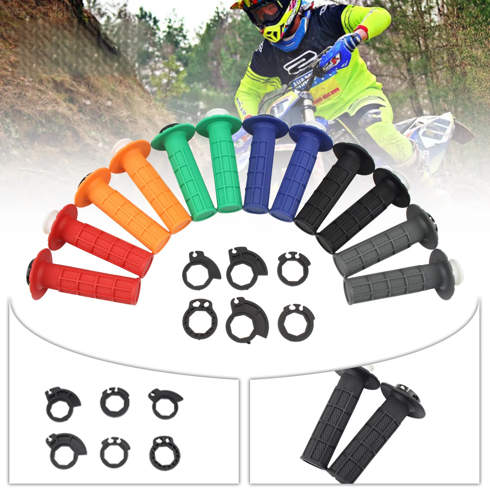 

Enduro Motorcycle Grips Handlebar 7/8" 22mm Hand Grip Snap-on Cam Lock-on For KTM CRF SXF EXC Grips Handlebar Dirt Bike Parts