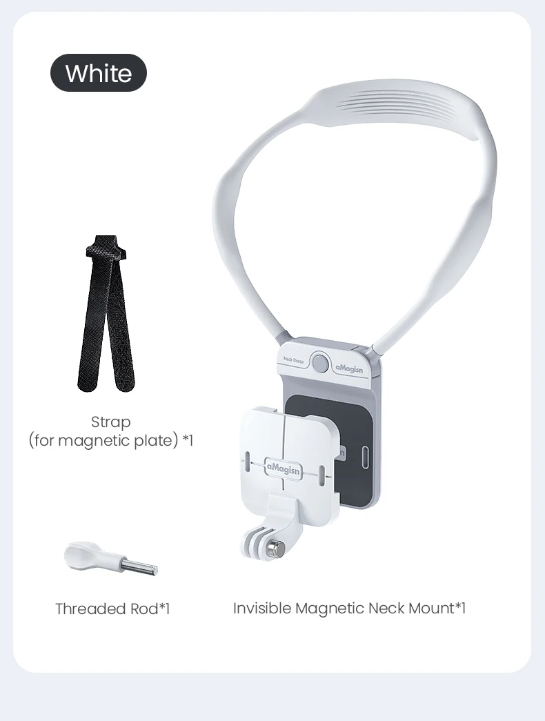 aMagisn Unsichtbare Magnetische Nackenhalterung, POV Nackenhalterung für Gopro / DJI Pocket 4 / Insta360 Ace, Luna Ultra Zubehör – Detail 26