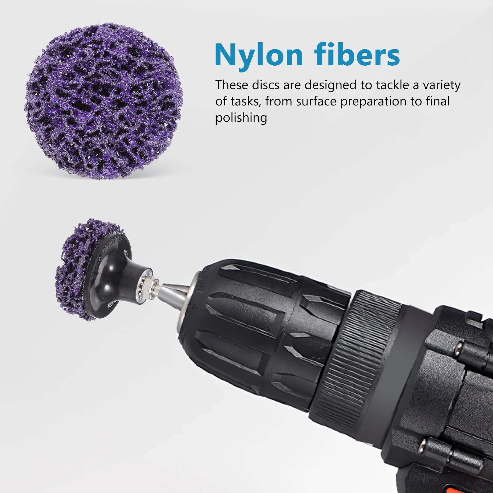 1 مجموعة أقراص الشريط عجلات تجريد النايلون لمطاحن الزوايا تطبيقات متعددة الاستخدامات في أقراص الصنفرة البناء للسيارات