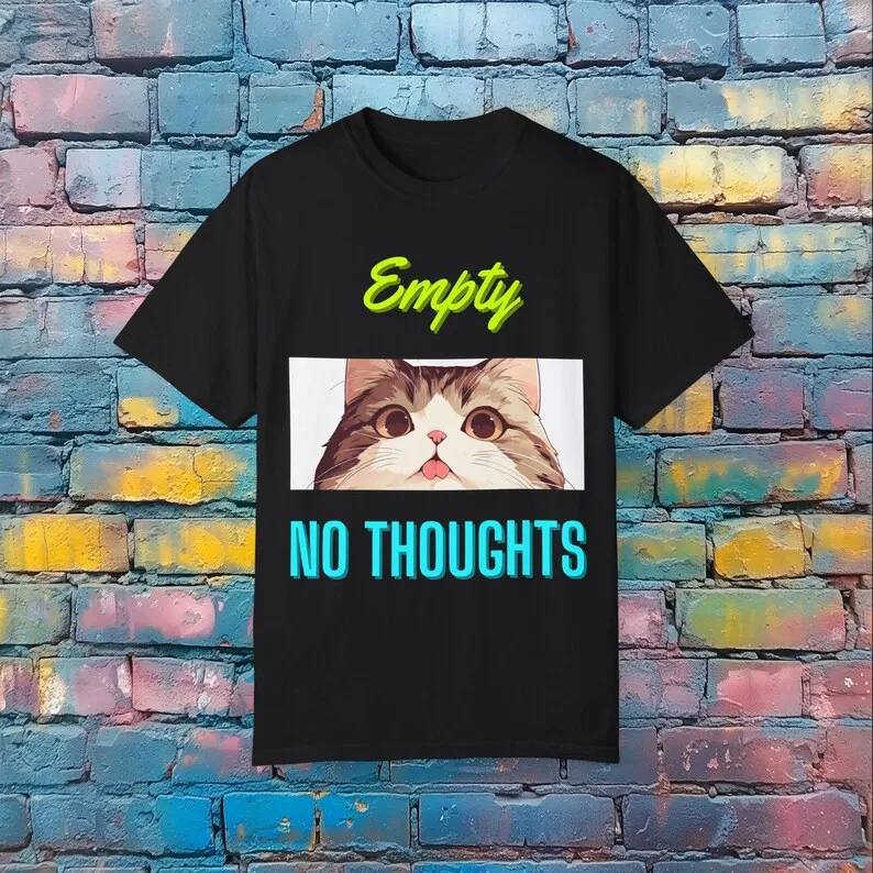 Empty Thoughts T-Shirt - Funny Cat Graphic Tee