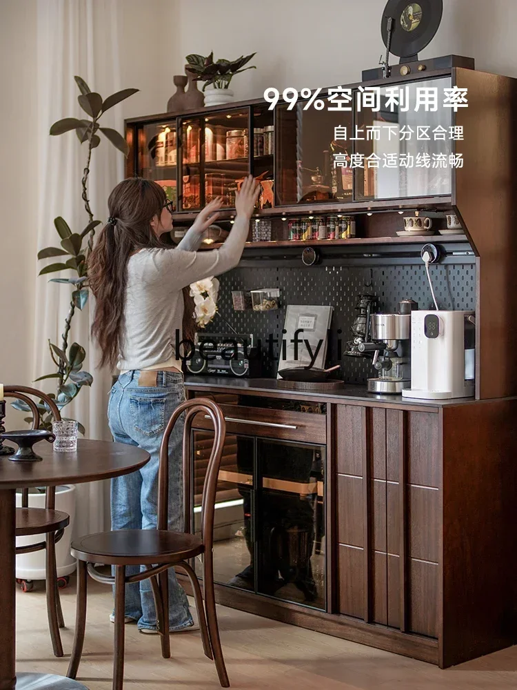 

P178 French side cabinet integrated storage against the wall solid wood living room coffee cabinet retro wine cabinet