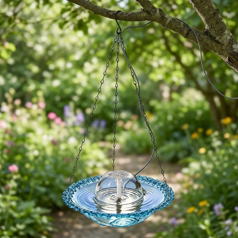 Outdoor USB Bird Bath Fountain with Reinforced Elements and Consistent Water Delivery for Year-Round Garden Enjoyment