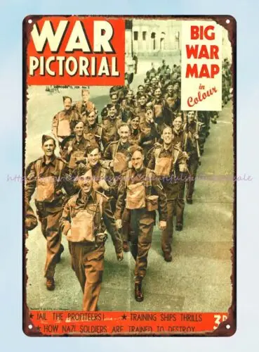 Cartel de lata de metal para decoración del hogar, revista pictórica ww2 War, donde obtener, barato