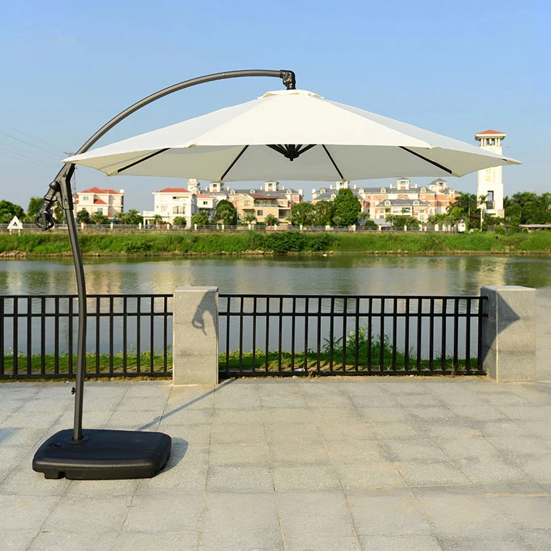 

High End Modern Outdoor Sunshade Umbrella Courtyard Garden Restaurant Villa Patio Aluminum Alloy Roman Umbrella Hotel Furniture