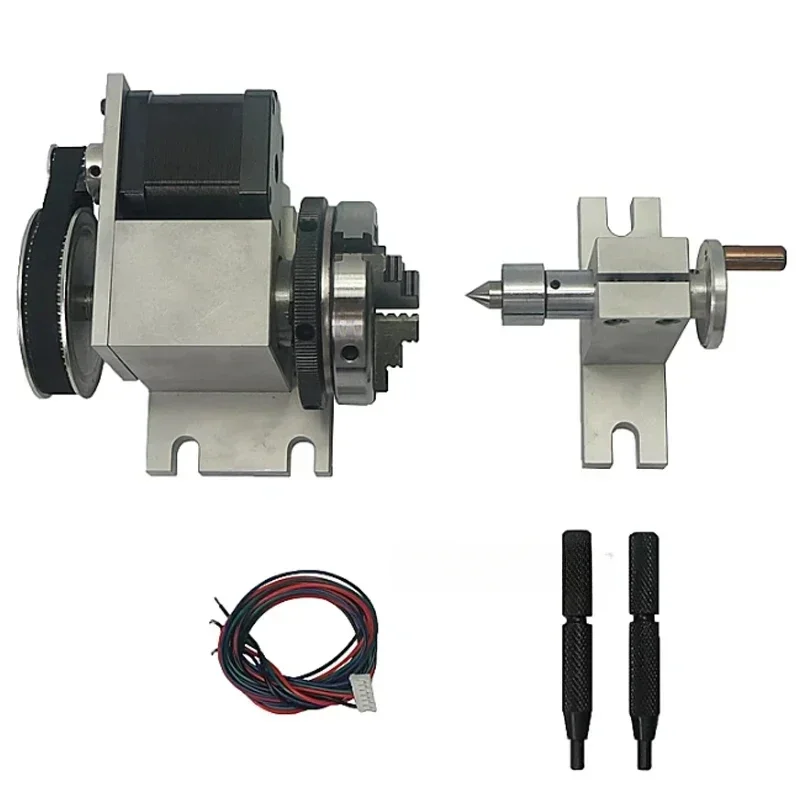 CNC Tailstock And 4th Axis Rotary Axis With Chuck 65MM Numerical Control Dividing Head With Thimble Tail Seat