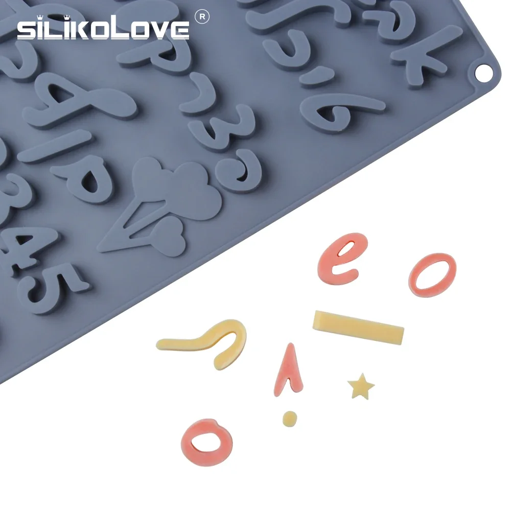 SILIKOLOVE Hebrew Letters Arabic Numbers DIY Silicone Chocolate Mold For Baking Cake Decorating Tools Bakeware Moulds