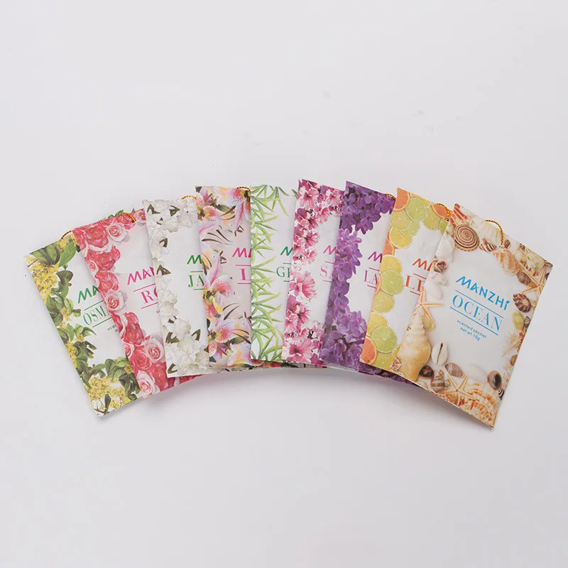 9Pcs/Lot Aromatherapy Sachet,Lavender,Ocean,Lemon,Rose,Jasmine,Osmanthus,Lily,Green Tea,Cherry,9 Kinds Of Flavor Sachets