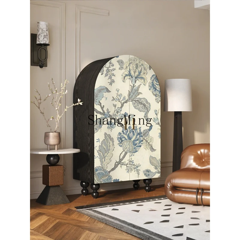 

SM log wardrobe household bedroom installation-free wall integrated light luxury clothes hanging storage cabinet