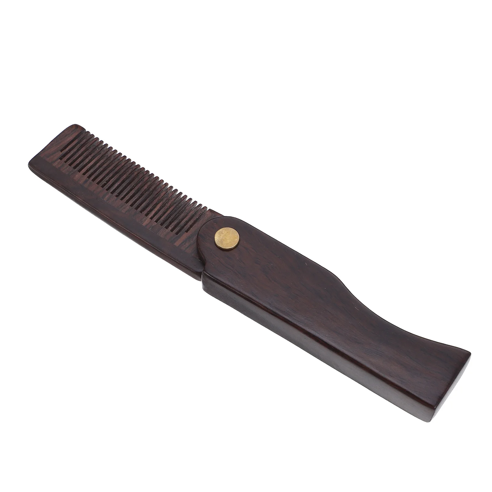 

Black Ebony Folding Comb Light Brown Portable Travel Hair Grooming Tool For Men Women Beard Scalp Massager Natural Wood