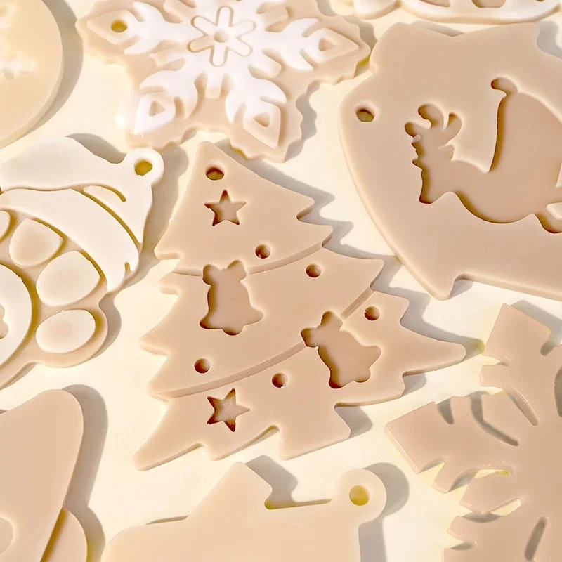 2026 NEW Christmas Themed DIY Resin Molds Fragrant Gypsum Snowflake Santa Claus Silicone Mold for Creating Car Jewelry