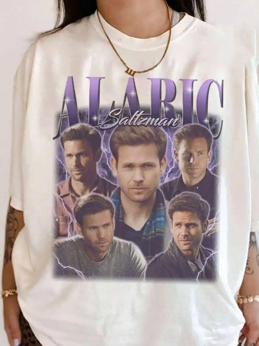 

Футболка с изображением вампира Аларика Солцермана, винтажная реплика футболки с изображением вампира, подарок Аларику Солцерману, "Vampire"