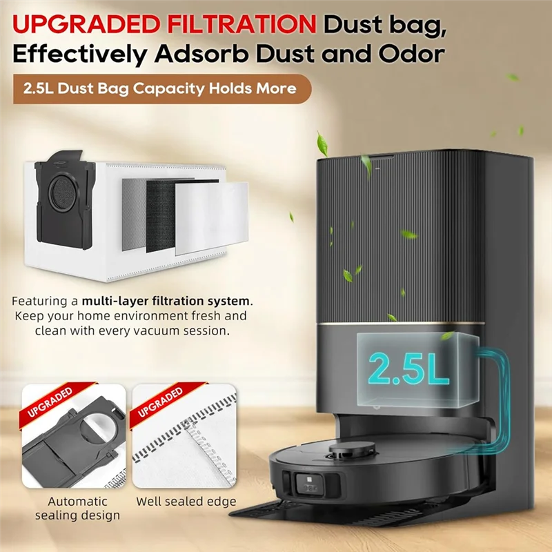 ABZA-For Dreame X40 Ultra/X30 Ultra/L30 Ultra/L40 Ultra/X40 Ultra/L10s Ultra/L20 Ultra Vacuum Parts Main Brush Dust Bag Filter