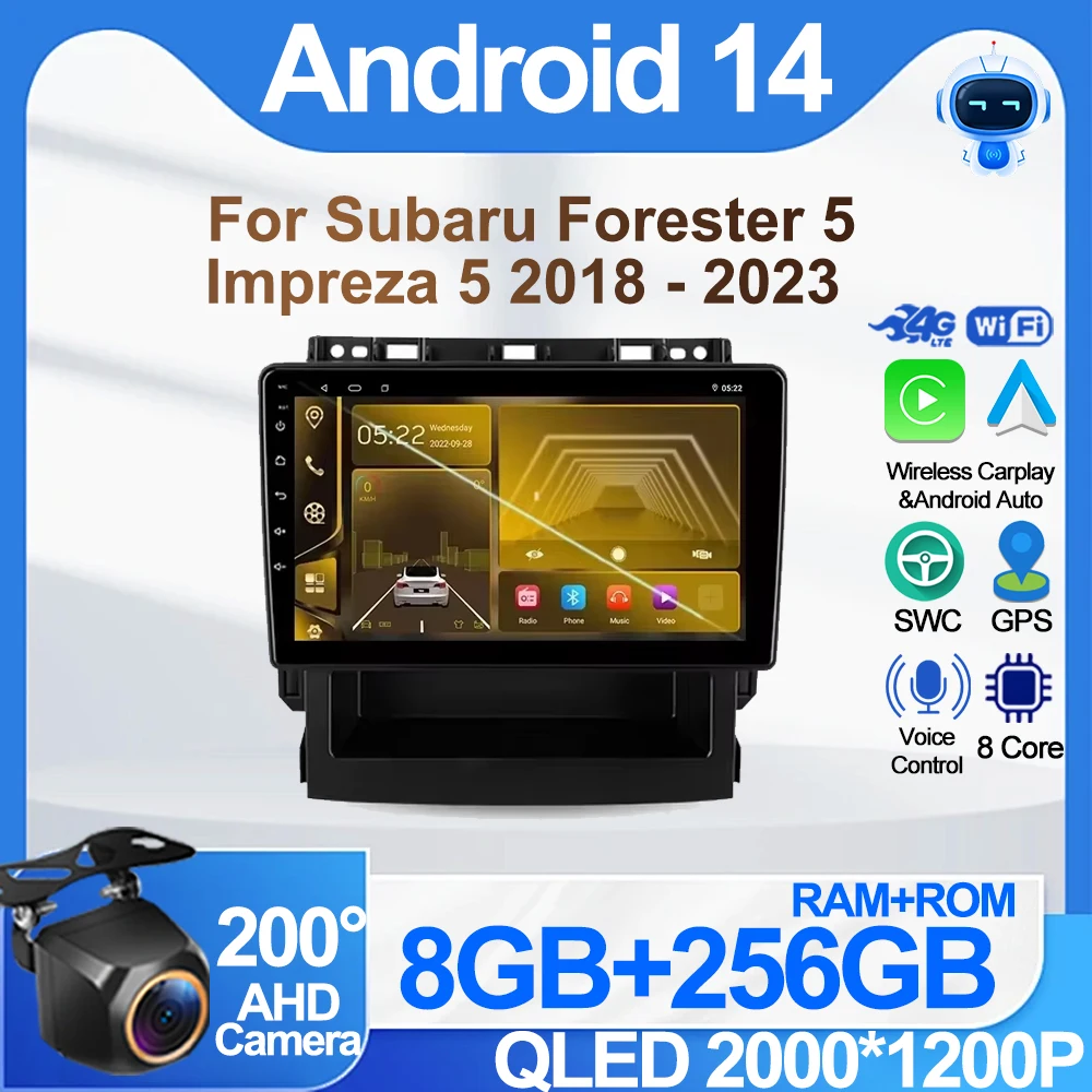 

Auto Radio For Subaru Forester 5 Impreza 5 2018 - 2023 Multimedia Player High-performance CPU Rear Camera Touch Screen Wifi BT