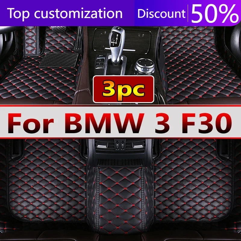 Car Floor Mats For BMW 3 F30 325i 330i 320i 318i Five Doors 2013 2014 15 16 17 18 19 Foot Pads Carpet Cover Interior Accessories