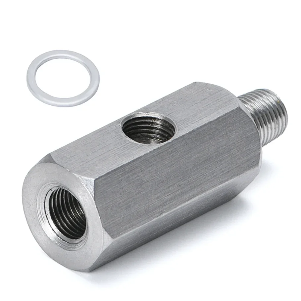 JONBO  Stainless Steel 1/8'' BSPT Oil Pressure Sensor Sendor Tee Adapter to 1/8 NPT Gauge T-Piece