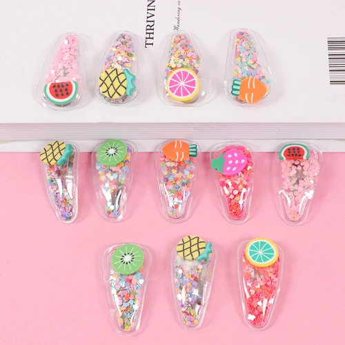 만화 과일 장식 조각 PVC 소녀 헤어클립 베이비 샤워 아이 생일 파티 호의 케이크 가방 파티 장식 선물 용품, 20 개  Best5