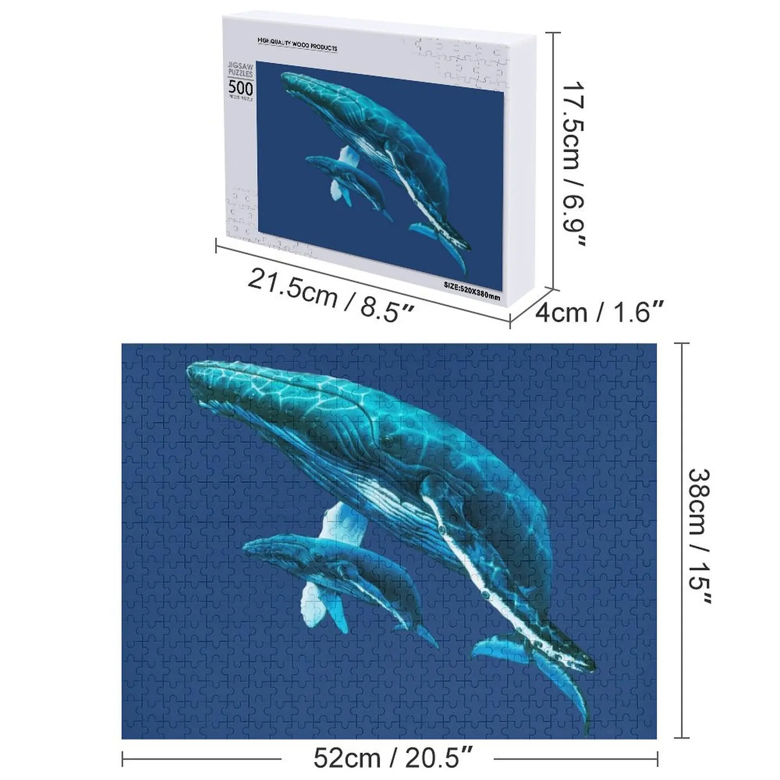 Humpback Whales Jigsaw Puzzle Photo Custom Personalized Gift Puzzle