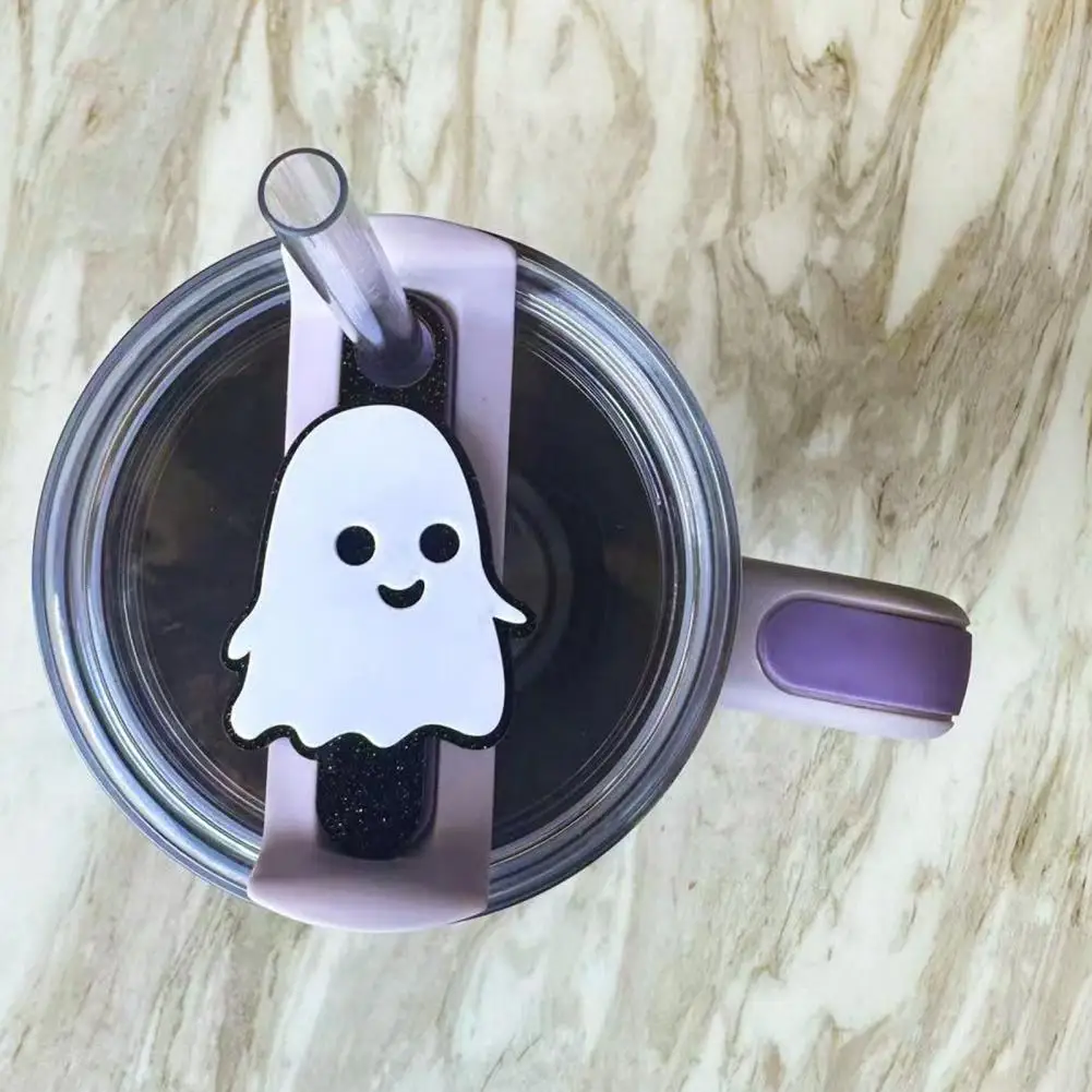 Family Gathering Cup Accessory Cute Halloween Tumbler Lid Toppers Set of 3 Ghost Name Plates for 30/40 Oz for Bottle for 3040oz