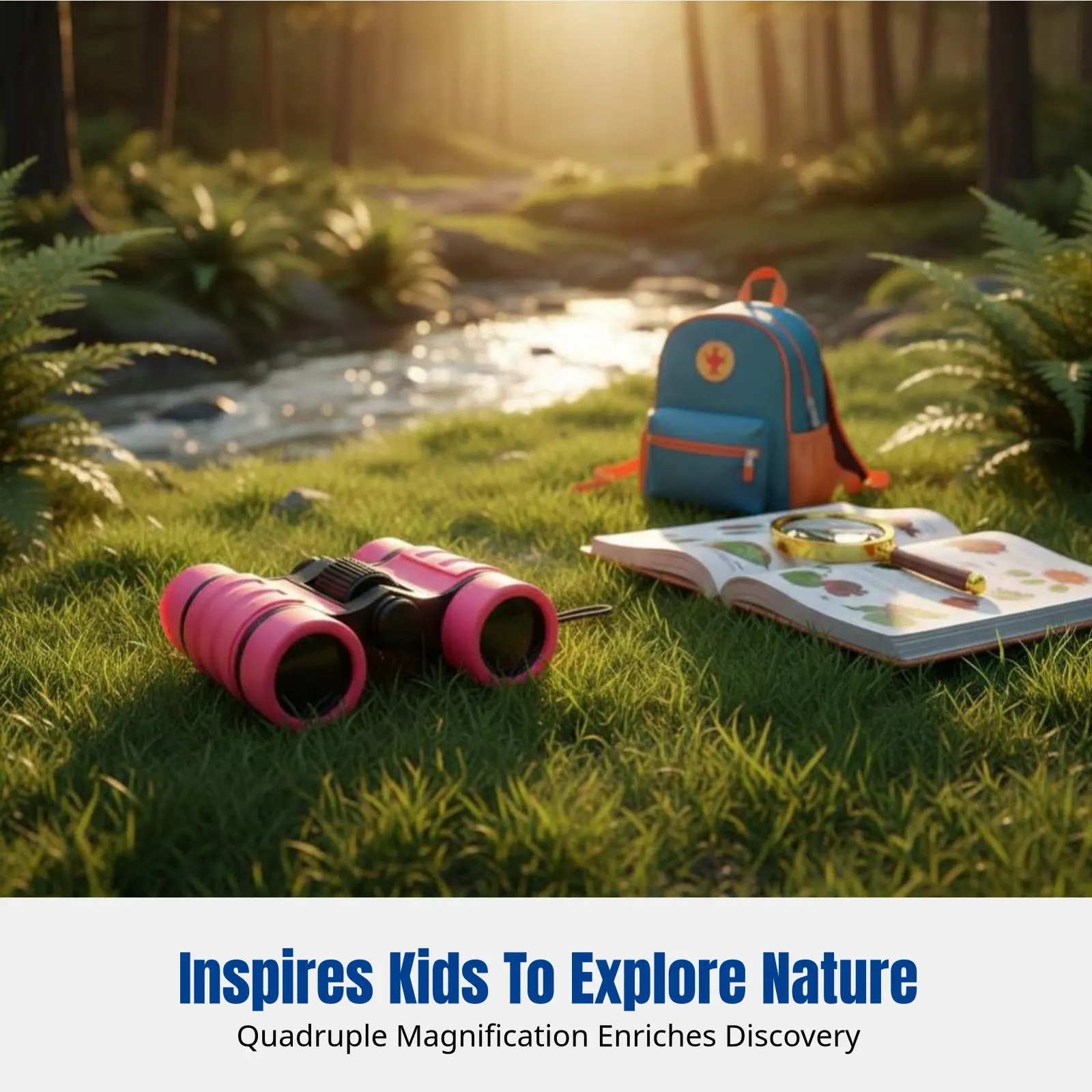 

Kids Binoculars, 4x30 HD Optical Lens, Eye Protection, Outdoor, Preschool, Student, Nature Exploration