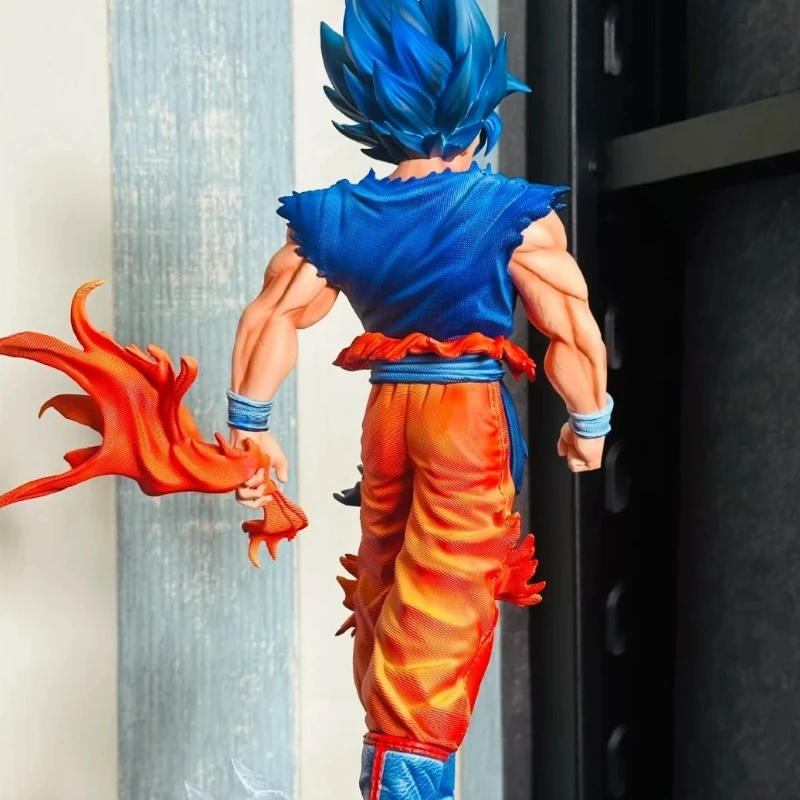 Dragon Ball 33 cm Super Saiyan Blauw JT Goku Actiefiguren Gk Boxed Standbeelden Kit Dubbele Hoofd Model Anime Speelgoed Desktop ornament Gift