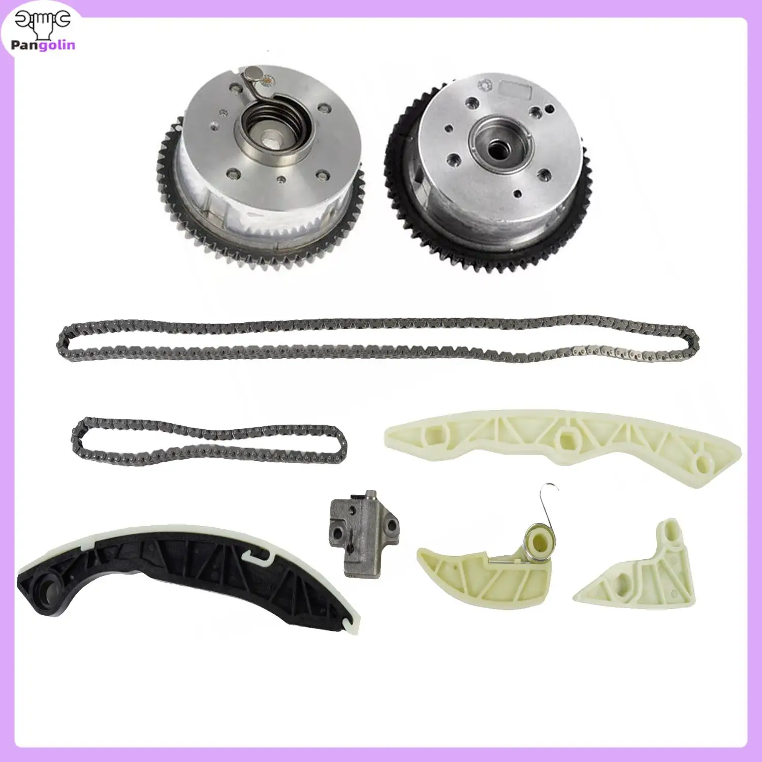 

1 комплект G4KF, комплект цепи ГРМ, регулятор впускного и выпускного распределительного вала для Hyundai 2.0T 2009-2014 24321-2C000 24370-2G000 24350-25000