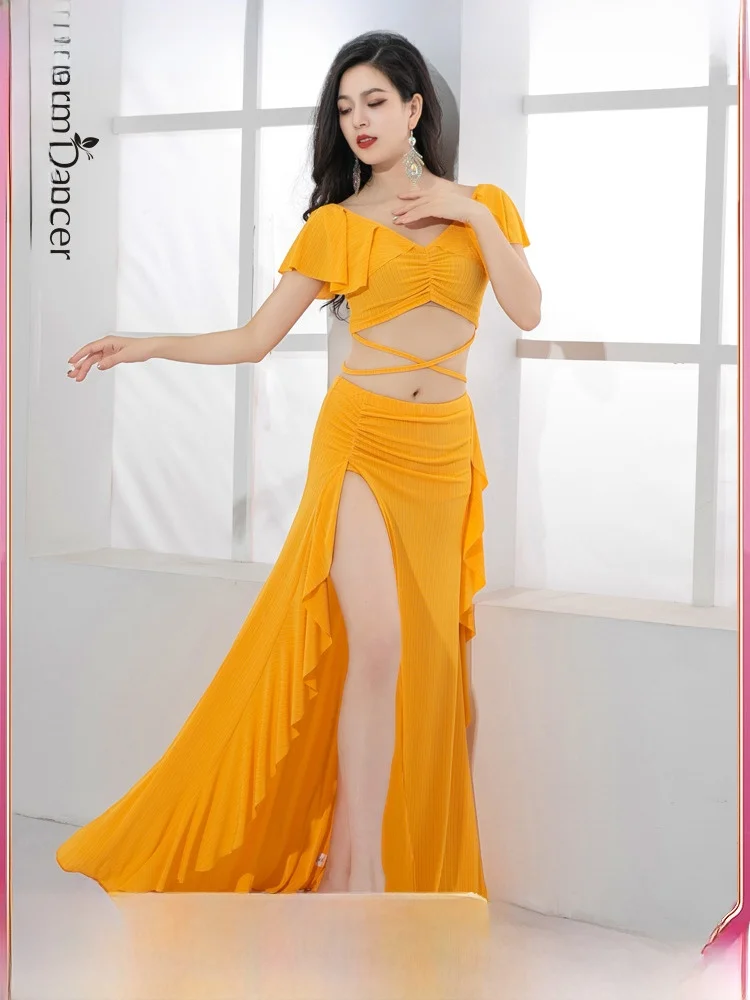 Morbido e semplice costume da ballo orientale Nuovo vestito da pratica 2025 Lotus Le Materiale Set da performance per danza del ventre da donna