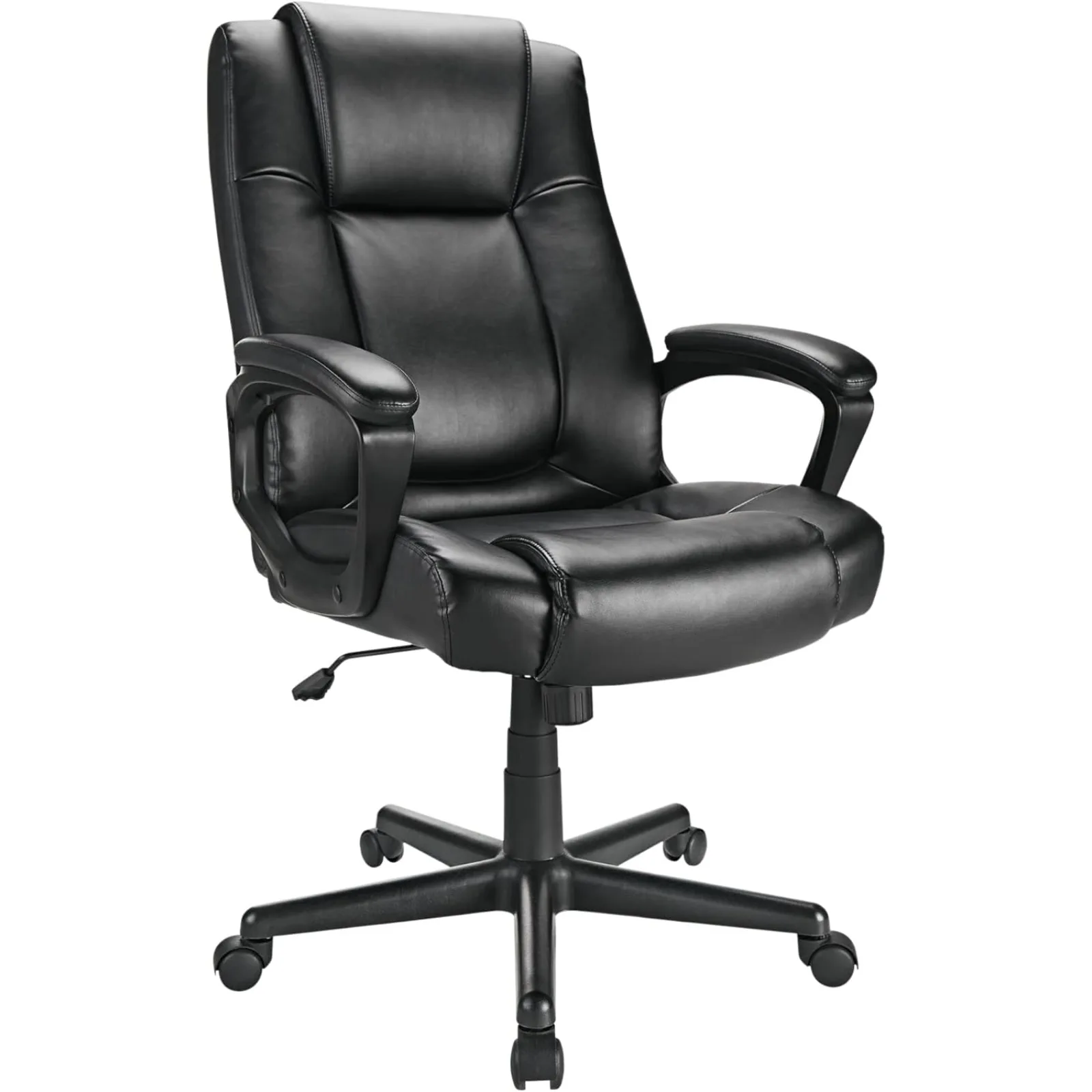 

US Hurston Bonded Leather High-Back Executive Office Chair, Black, BIFMA Compliant