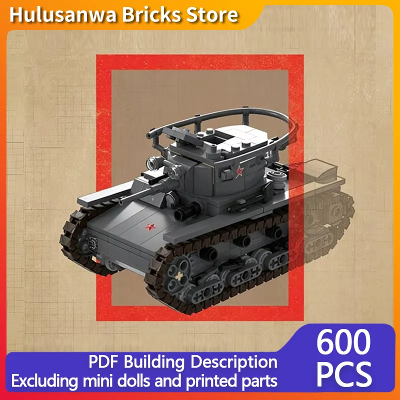 

T-26 Light Military Tanks Model MOC Building Bricks War Equipment Modular Technology Gifts Holiday Assemble Children Toys Suit