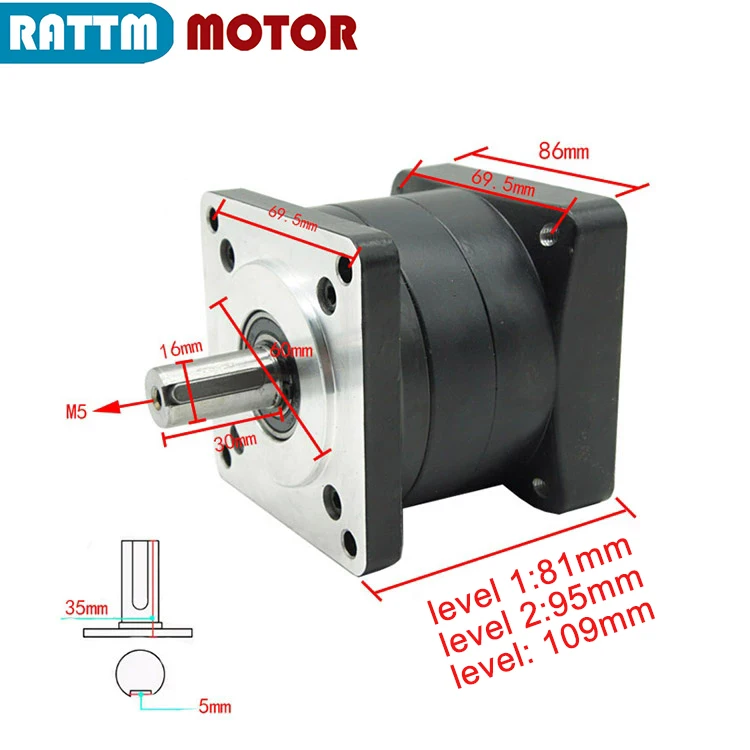 PX86 Planetary Gear Reducer Gearbox For CNC Nema34 Stepper Motor Ratio 3 4 5 6 8 10