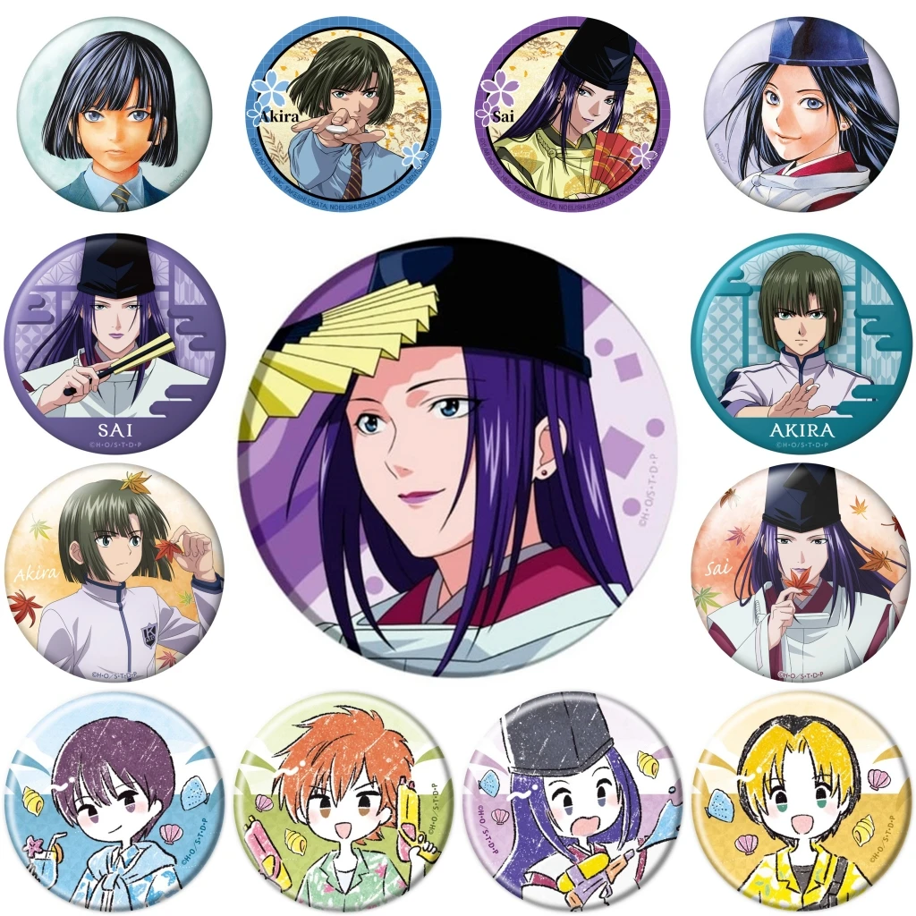 58mm Anime Hikaru no go Akira Sai Cosplay COSTUME Badge Pin SPTE Tinplate Brooch﻿ Prop