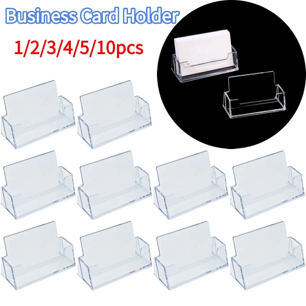 Clear Business Card Holder Organizer Office Desk Display Stand Memo Counter Accessories Tabletop Business Card Holder Case Box