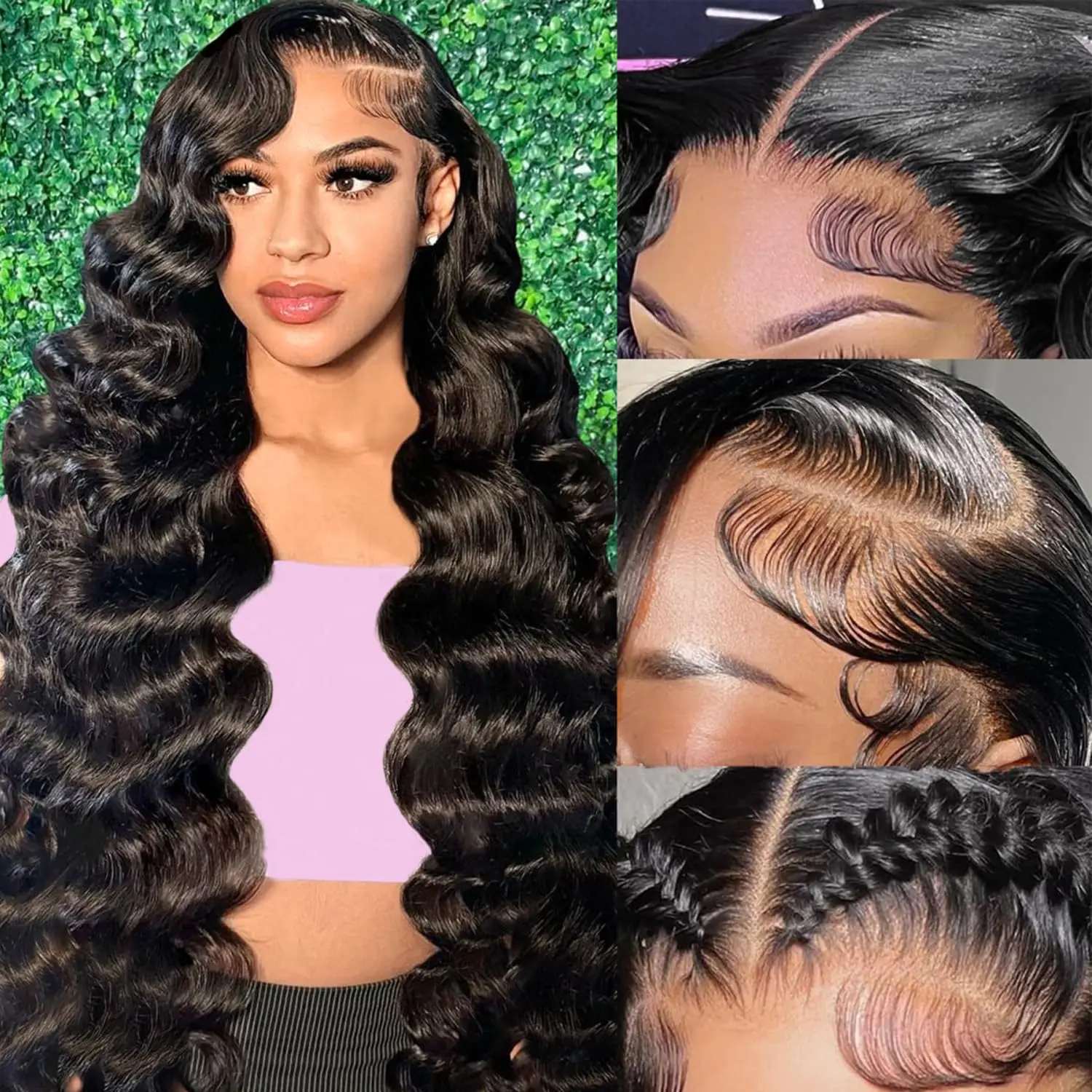 13x6 Hd Transparent Body Wave Lace Front Wig  Hd Lace Frontal Wigs Human Hair Wig Pre Plucked For Women