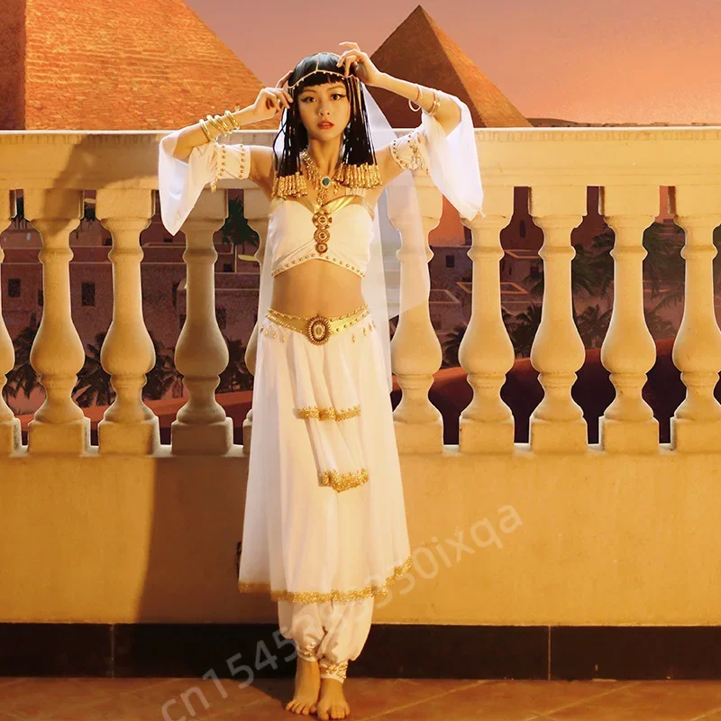 Anime Role-playing Egyptian Cleopatra Performance Dance Set Women Halloween Anime Dance Costume Belly Dance Performance Clothing