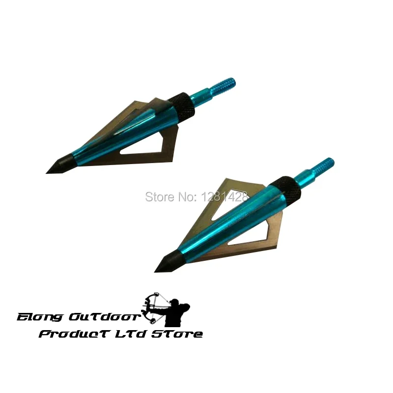 12Pcs Blue 125 Grain Broadhead 3 Blades Hunting Beast for Carbon Arrow Bolt Crossbow Archery Bow Recurve Compound