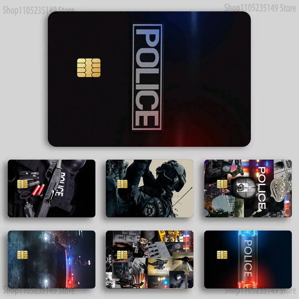 

Police Symbol Credit Card HD Stickers Game Card Decal Card Matte Film Skin Small Chip Waterproof Sticker