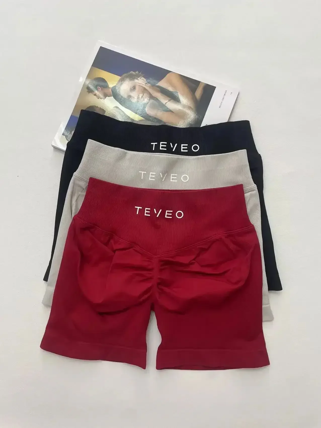 TEVEO قصيرة دي اليوغا فام قابلة للتمديد تنفس Pêche Hanche Hanche اللياقة البدنية قصيرة دي كورس Hanche هوت تمتد Maces De Sueur