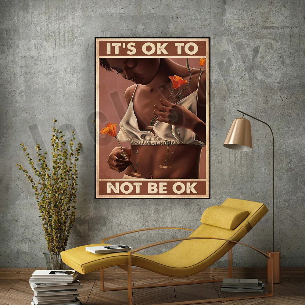 Treat Your Mind Poster, Skull Retro Poster, Mental Health Matters, Mental Health Poster, It's Okay Poster